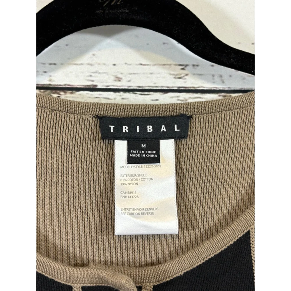 Women's Tribal Black Beige Cardigan M